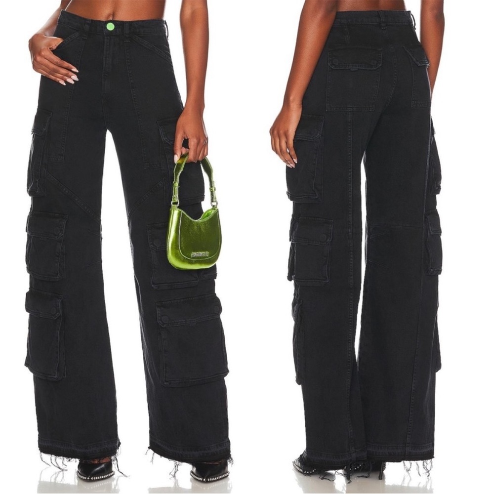 Hudson x Zoe Costello Janis High-rise Cargo Jeans in Black Brick